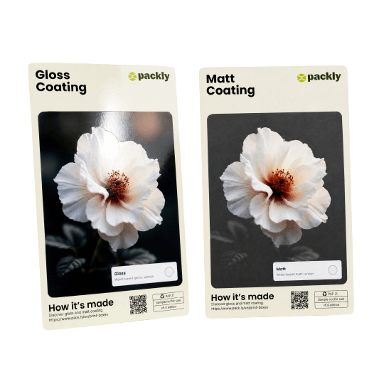 Karte mit Glanz- und Mattlack