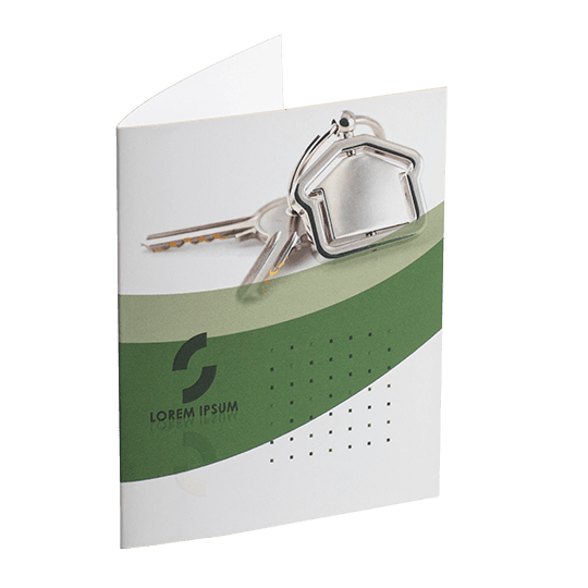 Mappe flach Gebogene Tasche- geklebt